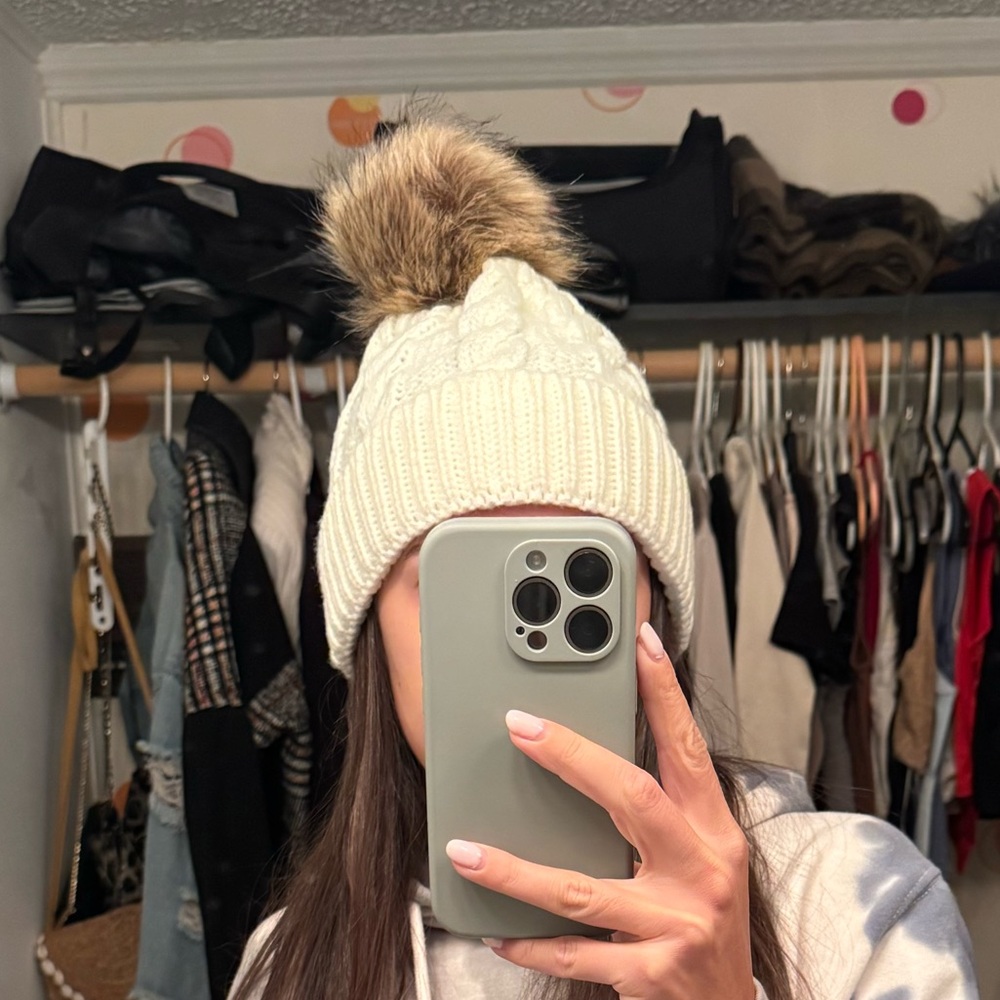 CC White Beanie Hat